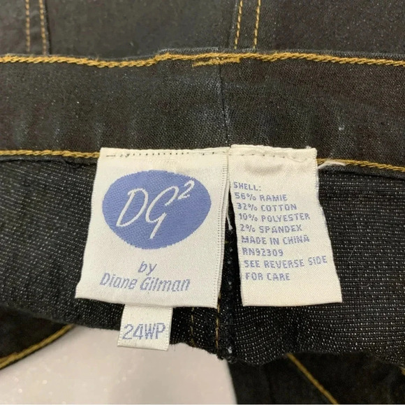 Diane Gilman‎ Crop Studded Jeans Woman 24WP  Black Pockets Western Boho Cassual - Picture 10 of 14